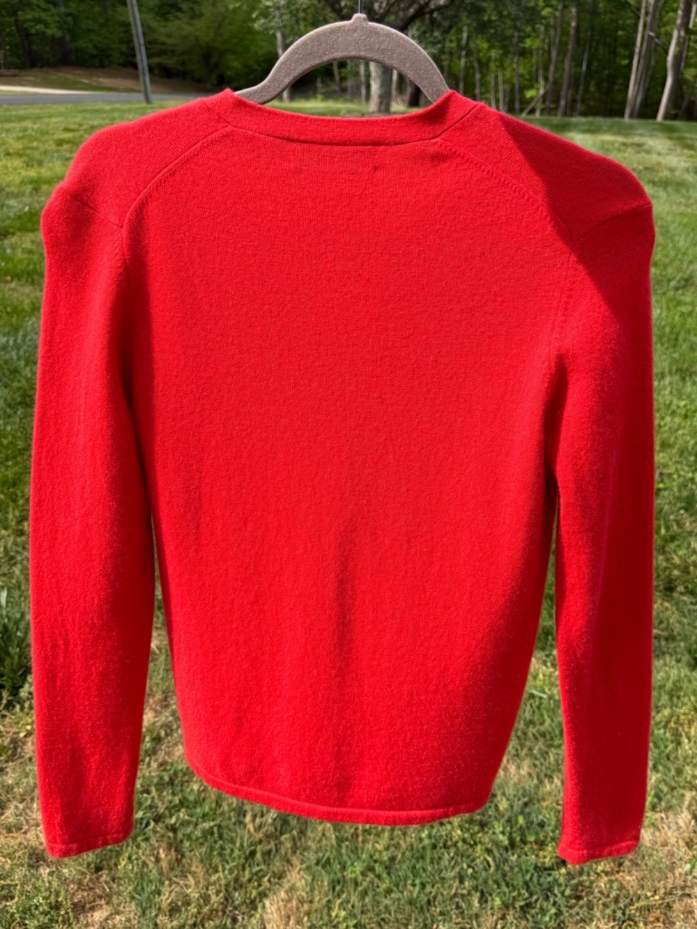 Nordstrom Collectors 100% Cashmere Red Cardigan Sweater Medium - Picture 5 of 8